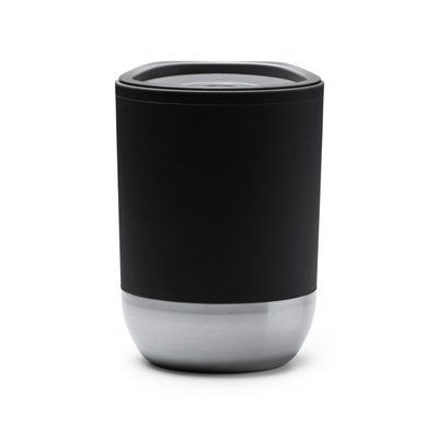 Vaso de PP reciclado doble pared y base acero Negro