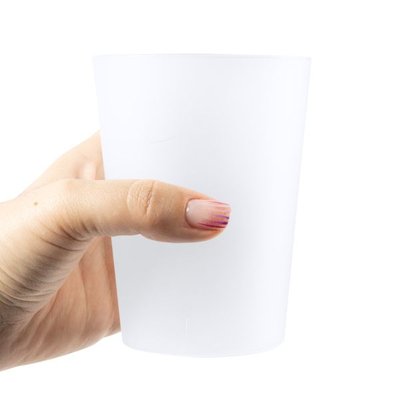 Vaso reutilizable de 500 ml en PP flexible