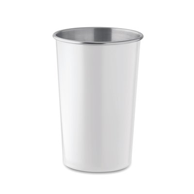 Vaso Reutilizable Acero 350ml Blanco