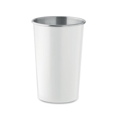 Vaso Reutilizable Acero 350ml Blanco