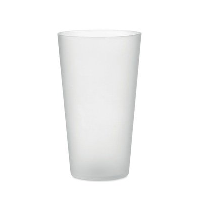 Vaso Reutilizable PP 500ml Translúcido Blanco Transparente