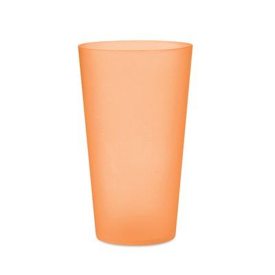 Vaso Reutilizable PP 500ml Translúcido Naranja Transparente