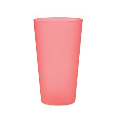 Vaso Reutilizable PP 500ml Translúcido Rojo Transparente