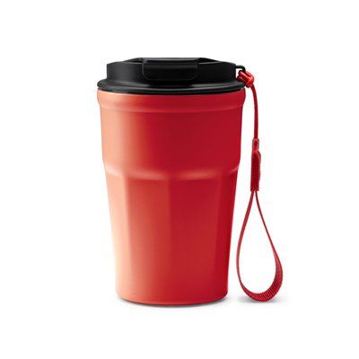 Vaso térmico de acero inox con recubrimiento cerámico Rojo