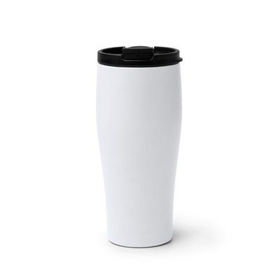 Vaso térmico de acero reciclado con tapa abatible Blanco