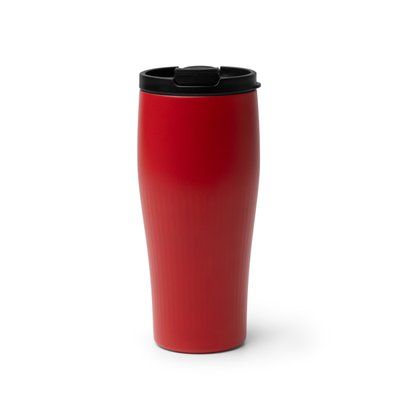 Vaso térmico de acero reciclado con tapa abatible Rojo Talla Única Adulto