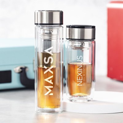 Vaso Térmico de Cristal 330ml con Infusor Inox