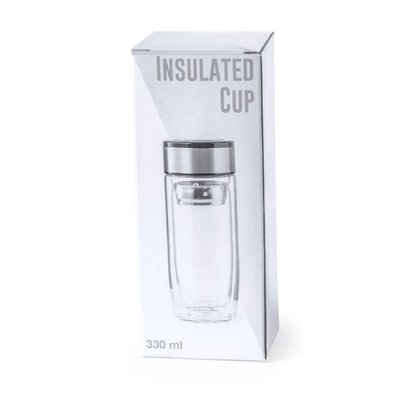 Vaso Térmico de Cristal 330ml con Infusor Inox