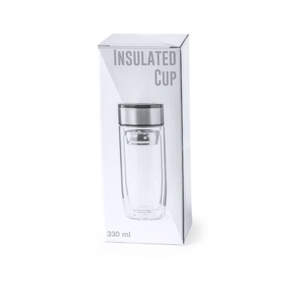 Vaso Térmico de Cristal 330ml con Infusor Inox