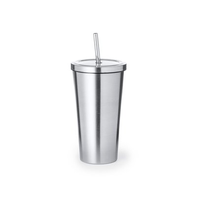 Vaso Térmico Inox Mate con Pajita