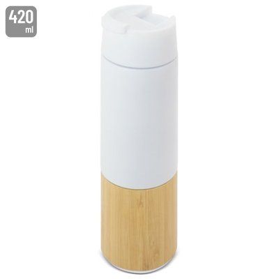 Vaso Termo 420ml bambú y acero inox.