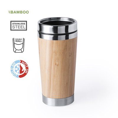 Vaso termo de bambú y acero inox. (500 ml)
