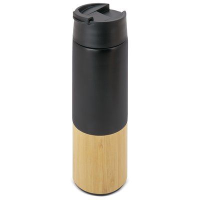 Vaso Termo 420ml bambú y acero inox. Negro