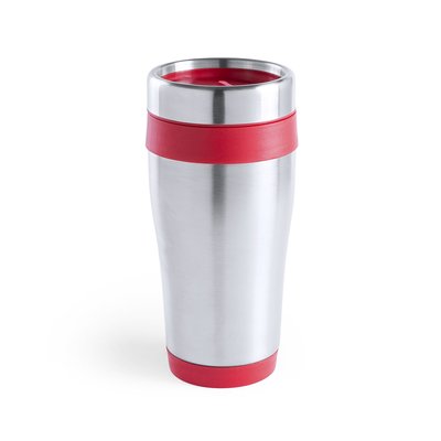 Vaso termo personalizado de acero inox. brillante (450 ml) Roj