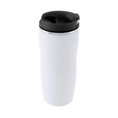 Vaso termo personalizado de acero inox. con tapa (400 ml) Neg