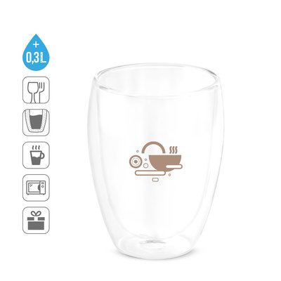 Vaso de vidrio de doble pared 350ml