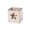 Vela Vainilla en Cristal y Caja de Madera con Estrella Estr