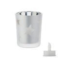 Vela LED en frasco cristal Plata Mate