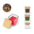Vela perfumada en vaso de cristal con tapa