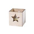 Vela Vainilla en Cristal y Caja de Madera con Estrella Estr