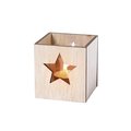 Vela Vainilla en Cristal y Caja de Madera con Estrella