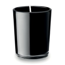 Vela aromática en elegante vaso de cristal Negro