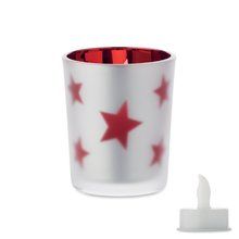 Vela LED en frasco cristal Rojo