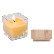 Vela con tapa de bambú Amarillo