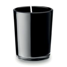 Vela aromática en elegante vaso de cristal Negro