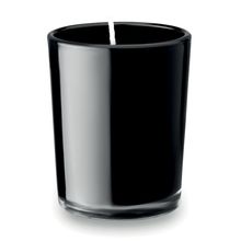 Vela aromática en elegante vaso de cristal Negro