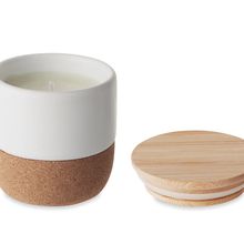 Vela Aromática Lino con tapa Bambú Blanco