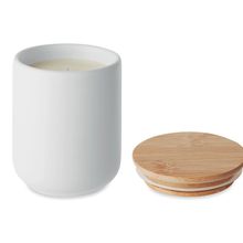 Vela Fragancia Lino en Tarro de Gres Blanco