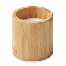 Vela Vainilla en Soporte Bambú Madera