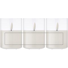 Vela cera LED soporte cristal efecto llama | Circunferencia | 195 x 40