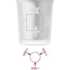 Vela LED en frasco cristal | Lado 3 | 25 x 25