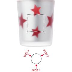 Vela LED en frasco cristal | Lado 1 | 25 x 25