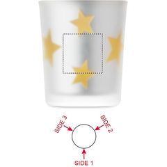 Vela LED en frasco cristal | Lado 2 | 25 x 25