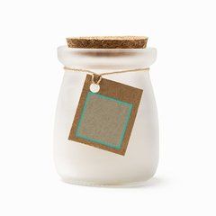 Vela aromática en cristal con tapón y tarjeta kraft | ZONA1 | 25 x 20