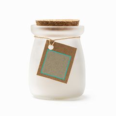 Vela aromática en cristal con tapón y tarjeta kraft | ZONA1 | 25 x 20