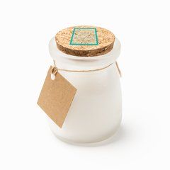 Vela aromática en cristal con tapón y tarjeta kraft | ZONA2 | 25 x 25
