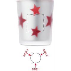 Vela LED en frasco cristal | Lado 1 | 25 x 25