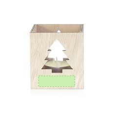 Vela Vainilla en Cristal y Caja de Madera con Estrella | Centrado lado 1 | 50 x 15