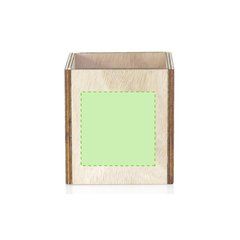 Vela Vainilla en Cristal y Caja de Madera con Estrella | Centrado lado 2 | 50 x 50