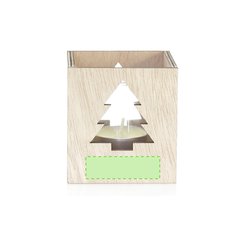 Vela Vainilla en Cristal y Caja de Madera con Estrella | Centrado lado 4 | 50 x 50