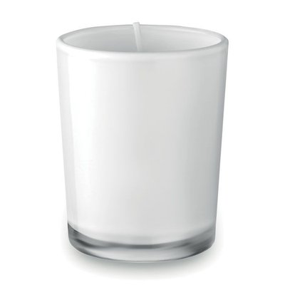 Vela aromática en elegante vaso de cristal Blanco