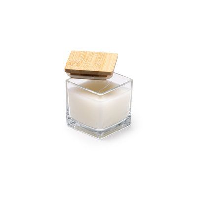 Vela aromática con tapa bambú