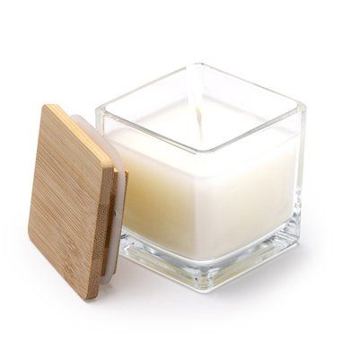 Vela aromática con tapa bambú