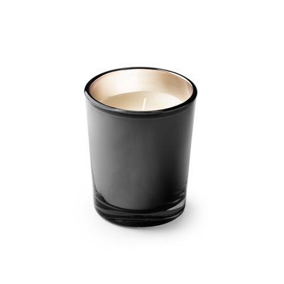 Vela aromática en vaso de cristal Negro
