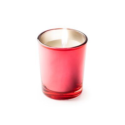 Vela aromática en vaso de cristal Rojo