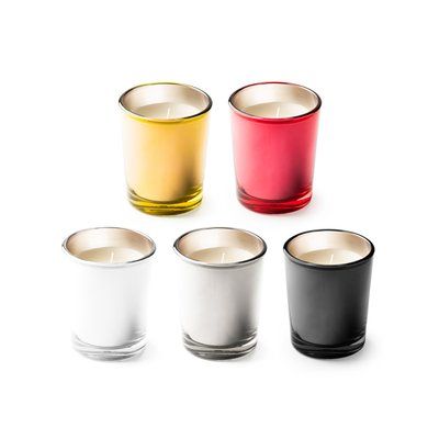 Vela aromática en vaso de cristal